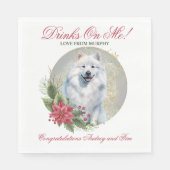 サモエドの結婚式のナプキン 犬の写真入り スタンダードランチョンナプキン (正面)