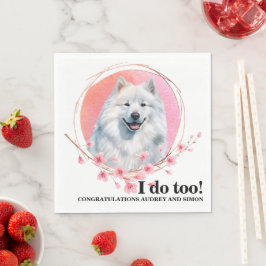 サモエドの結婚式のナプキン 犬の写真入り スタンダードランチョンナプキン