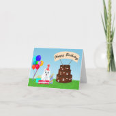 サモエドの誕生日おめでとう ケーキ カード (正面)