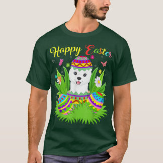 サモエドドッグラバーフローライースターエッグおもしろいサモエイ Tシャツ