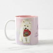 サモエドハートマム ツートーンマグカップ (左)