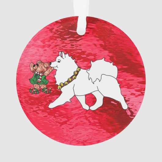 サモエドホリデイアクリルオーナメントサークル オーナメント (裏面)