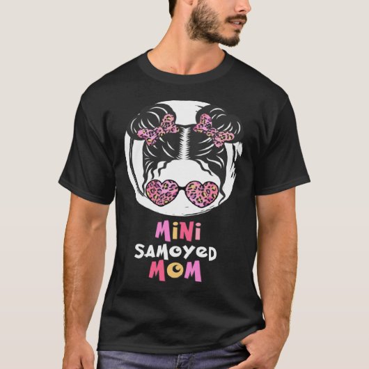 サモエドママのミニチュアサモエド かわいい女の子 Tシャツ (正面)