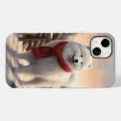 サモエド犬と雪のクリスマス Case-Mate iPhoneケース (裏面 (横))