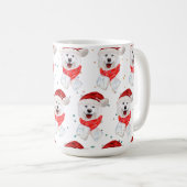 サモエド犬のクリスマススター コーヒーマグカップ (正面右)