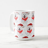 サモエド犬のクリスマススター コーヒーマグカップ (正面左)