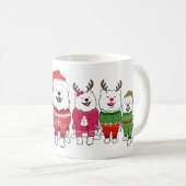 サモエド犬のクリスマス・セーター姿 コーヒーマグカップ (正面右)