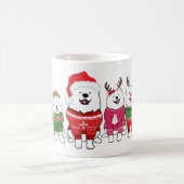 サモエド犬のクリスマス・セーター姿 コーヒーマグカップ (中央)