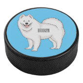 サモエド犬の漫画イラストレーション アイスホッケーパック (3/4)