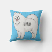 サモエド犬の漫画イラストレーション クッション (裏面)