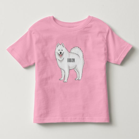 サモエド犬の漫画イラストレーション トドラーTシャツ (正面)