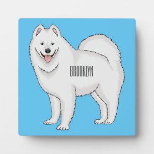 サモエド犬の漫画イラストレーション フォトプラーク