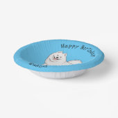 サモエド犬の漫画イラストレーション ペーパーボウル (傾斜あり)