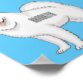 サモエド犬の漫画イラストレーション ポスター (角)