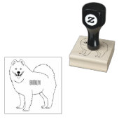 サモエド犬の漫画イラストレーション ラバースタンプ (押印)