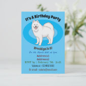 サモエド犬の漫画イラストレーション 招待状 (スタンド正面)