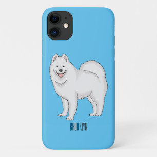 サモエド犬の漫画イラストレーション iPhone 11 ケース