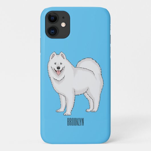 サモエド犬の漫画イラストレーション Case-Mate iPhoneケース (裏面)