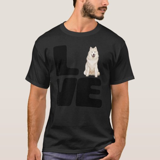 サモエド犬を愛す Tシャツ (正面)