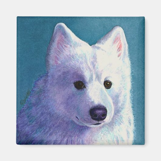 サモエド犬マグネット – "ブッダ" マグネット (正面)
