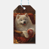 サモエド犬 クリスマス フェスティブ ギフトタグ (裏面)