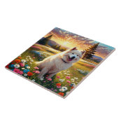 サモエド犬 タイル (側面)