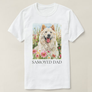 サモエド飼い主のためのメンズTシャツ - サモエドパパシャツ Tシャツ