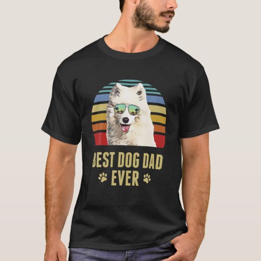 サモエド いちばんの愛犬家の父 懐かしのサンセット Tシャツ (正面)