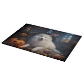 サモエド かぼちゃ ハロウィン おばけ カッティングボード (角)