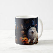 サモエド かぼちゃ ハロウィン おばけ コーヒーマグカップ (正面右)