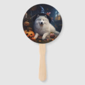 サモエド かぼちゃ ハロウィン おばけ ハンドファン (裏面)