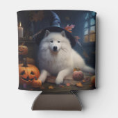 サモエド かぼちゃ ハロウィン おばけ 缶クーラー (裏面)