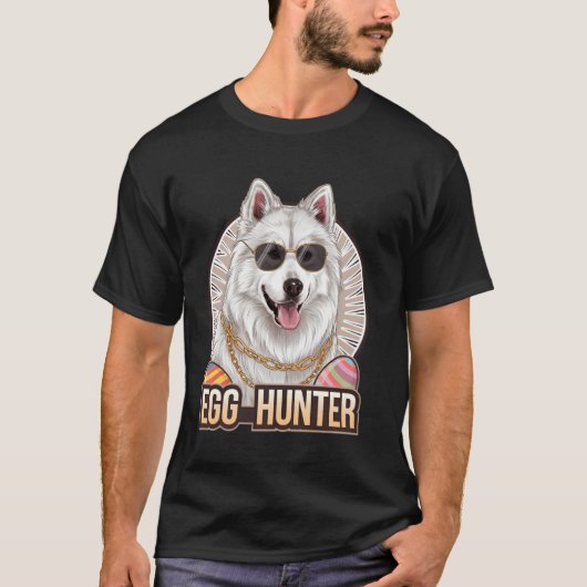 サモエド イースター バニー たまご狩り 犬好き Tシャツ (正面)