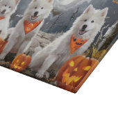 サモエド・ハロウィーンの不気味な カッティングボード (角)
