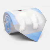 サモエド·パ絵画ピーさん-かわいいオリジナル犬の絵 ネクタイ (ロール)