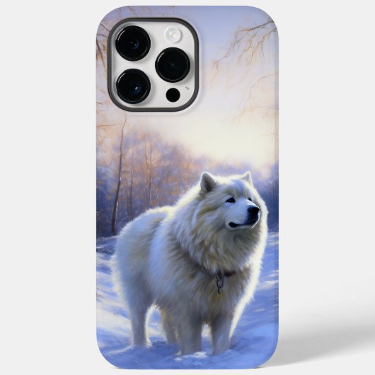 サモエド 雪を降らせて クリスマス Case-Mate iPhoneケース (裏面)