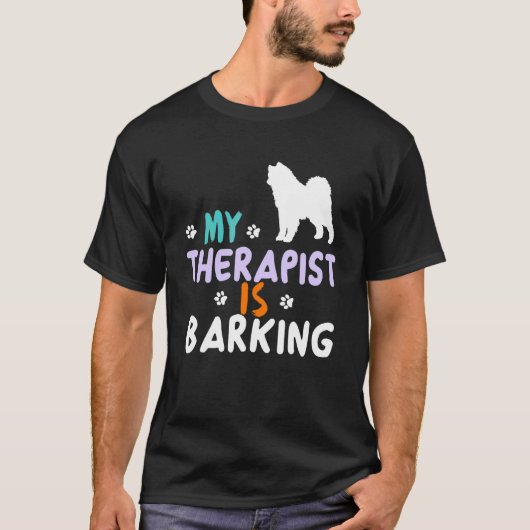 サモエド 面白い 犬 飼い主 クリスマス 誕生日 Tシャツ (正面)