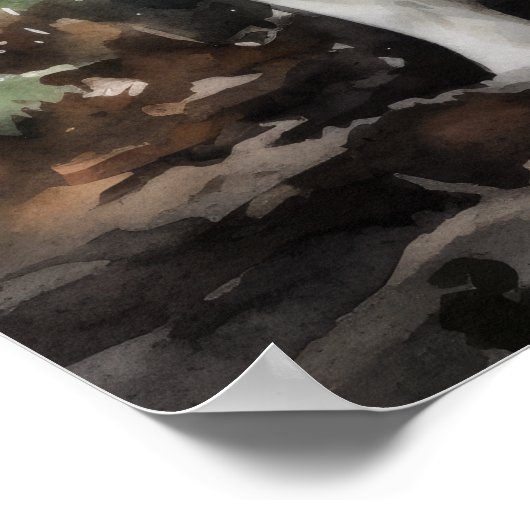 サモエードドッグアートプリントポスター ポスター (角)