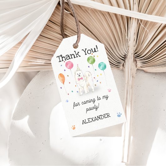 サモエードドッグドッグ誕生日サンキューギフトラベル ギフトタグ