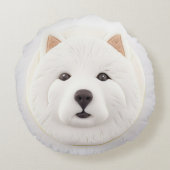 サモエードドッグ3D インスパイア ラウンドクッション (裏面)