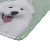 サモエ絵画ドさん-かわいいオリジナルの犬の絵 カッティングボード (角)