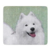 サモエ絵画ドさん-かわいいオリジナルの犬の絵 カッティングボード (正面)