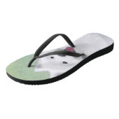 サモエ絵画ドさん-かわいいオリジナルの犬の絵 ビーチサンダル (アングル)