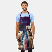 サモクールイド子犬この世界ミルクシェイク エプロン (着用した状態)