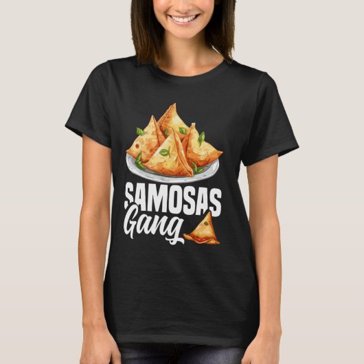 サモサフードサモサメーカーインディアングルメ野菜 Tシャツ (正面)