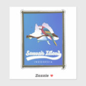 サモサー島インドネシアの旅行マップ シール (シート)