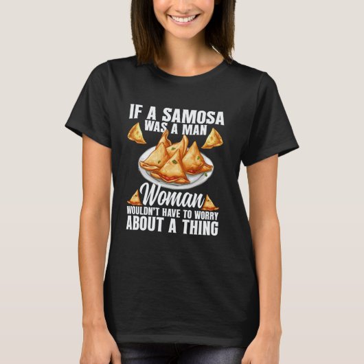 サモサ好きビーガンサモサラップインド冷凍サモサ Tシャツ (正面)