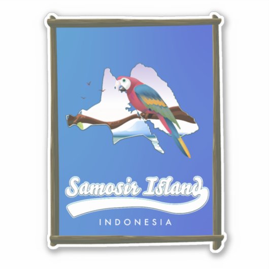 サモシール島インドネシア旅行地図 シール (正面)