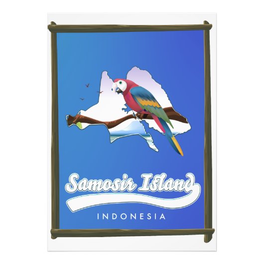 サモシール島インドネシア旅行地図 フォトプリント            (正面)
