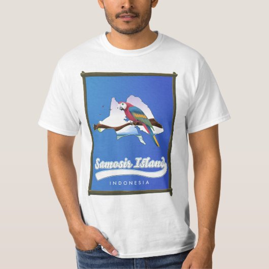 サモシール島インドネシア旅行地図 Tシャツ (正面)